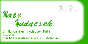 mate hudacsek business card
