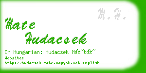 mate hudacsek business card